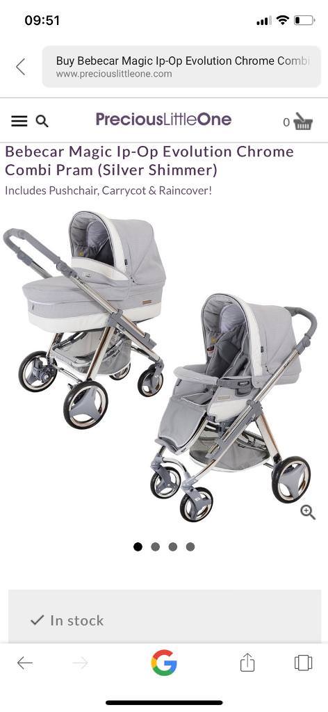bebecar pram silver shimmer